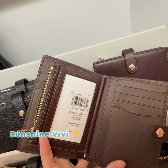 NWT Coach 2-in-1 Wallet Smooth Leather CCL71 IM/ESPRESSO Gold - Picture 6 of 11